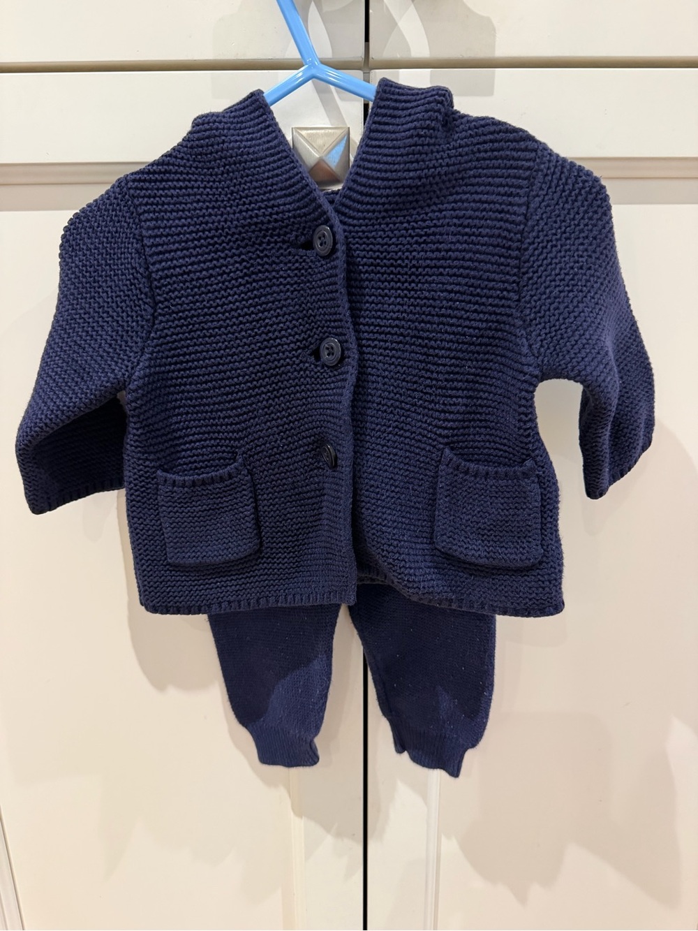 Baby gap 0-3m Navy Knit Baby Cardigan and Pants Set